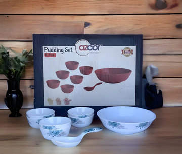 Azcor Melamine 8 Pcs Pudding Set - Aqua Rose