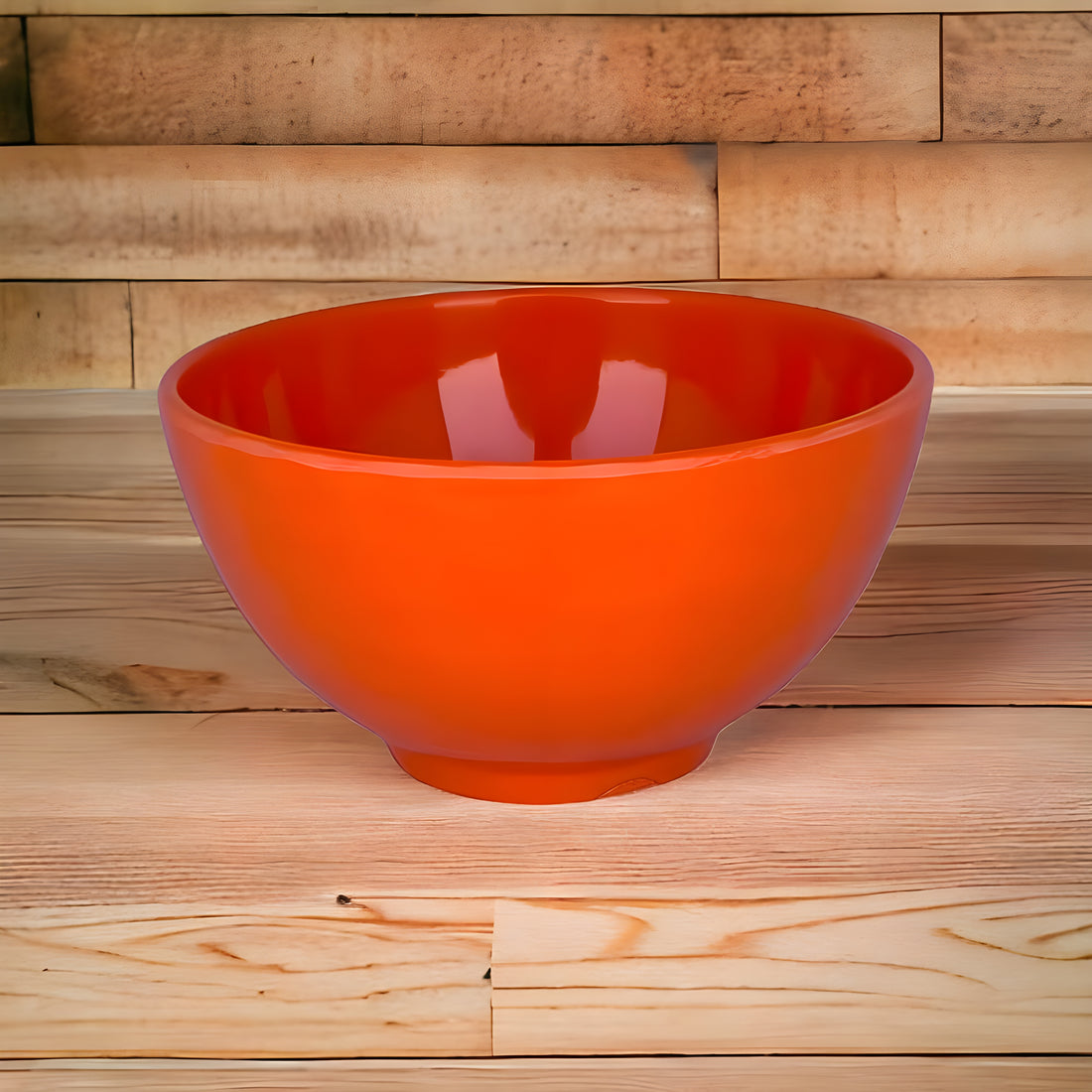 Azcor Melamine Oats Bowl,Spoon 2 pcs Set Orange